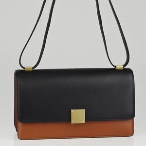 Celine Camel Bicolor Medium Calfskin Leather Case Bag